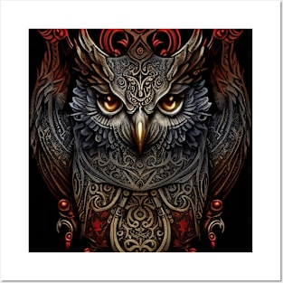 Etched Owl Posters and Art